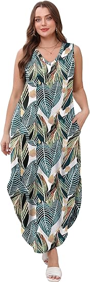 Dresses Maxi Dress Vacation Beach Sundresses 2025 with Pockets